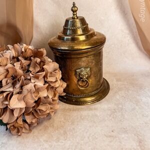 Brass Lion‎ Head Tea Caddy
